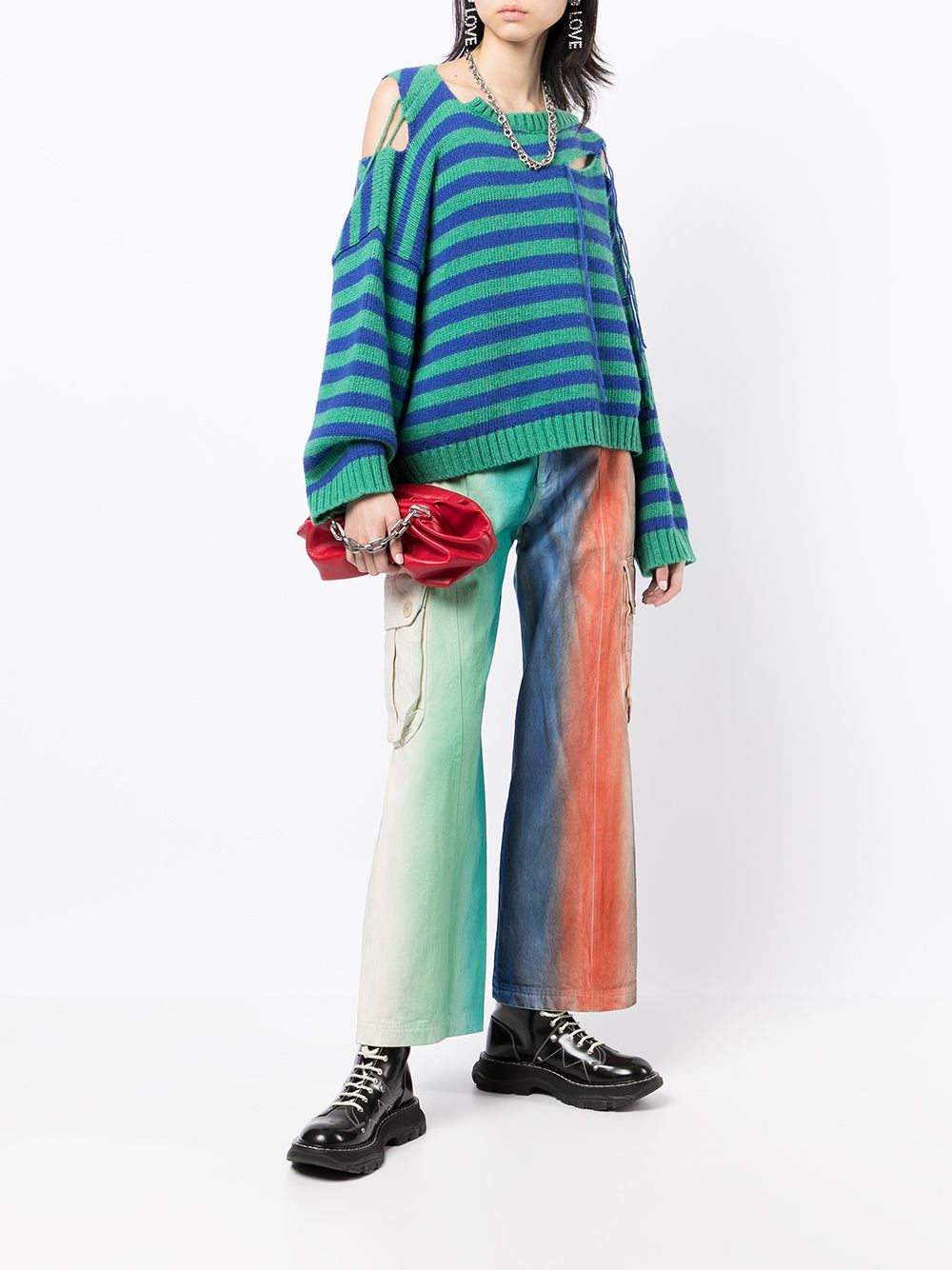 фото Charles jeffrey loverboy расклешенные брюки в стиле колор-блок