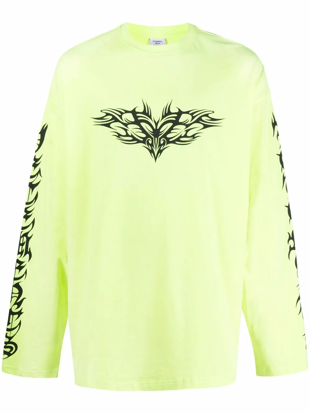 

VETEMENTS graphic-print long-sleeved T-shirt - Yellow