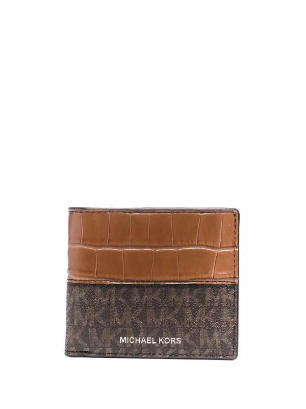 Michael Kors Monogram bi-fold Wallet Brown FARFETCH NO