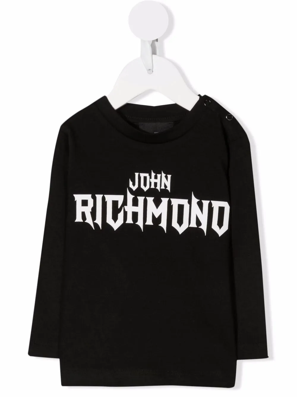 

John Richmond Junior playera con logo estampado - Negro