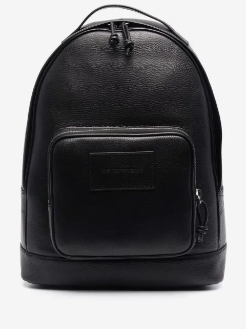 Emporio Armani zip-up leather backpack