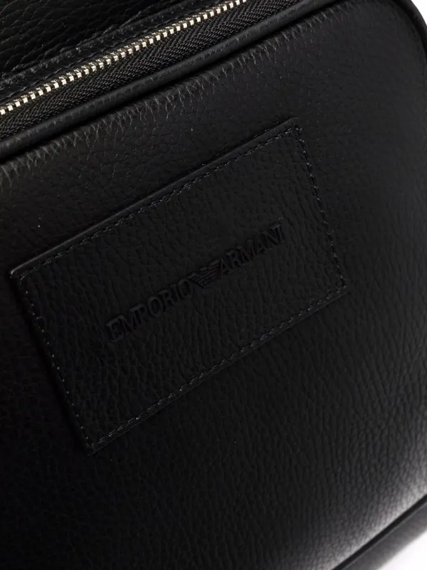 Emporio Armani zip-up Leather Backpack | Black | FARFETCH