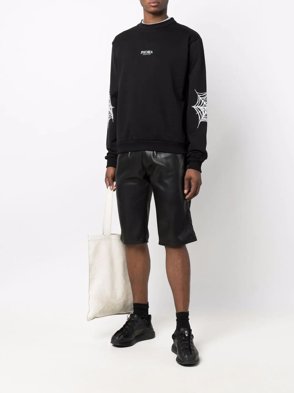 PHOBIA logo-print cobweb-detail sweatshirt | Sweatshirts | Image 2