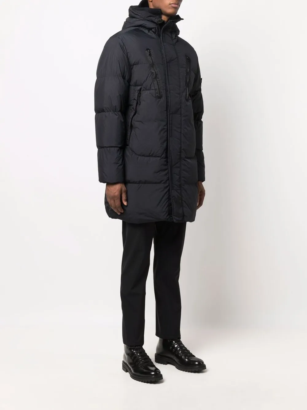 фото Stone island пуховик с капюшоном