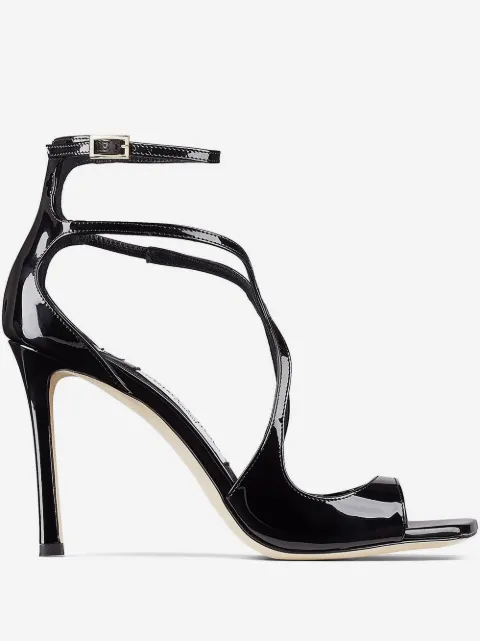 Jimmy Choo Azia 95 patent-calf leather strappy sandals