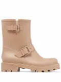 Jimmy Choo Yael flat biodegradable rubber rain boots - Brown