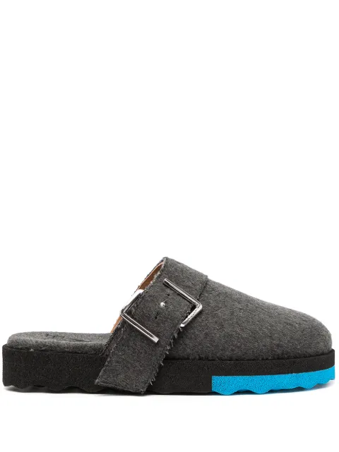 Off-White buckle-detail felted slippers