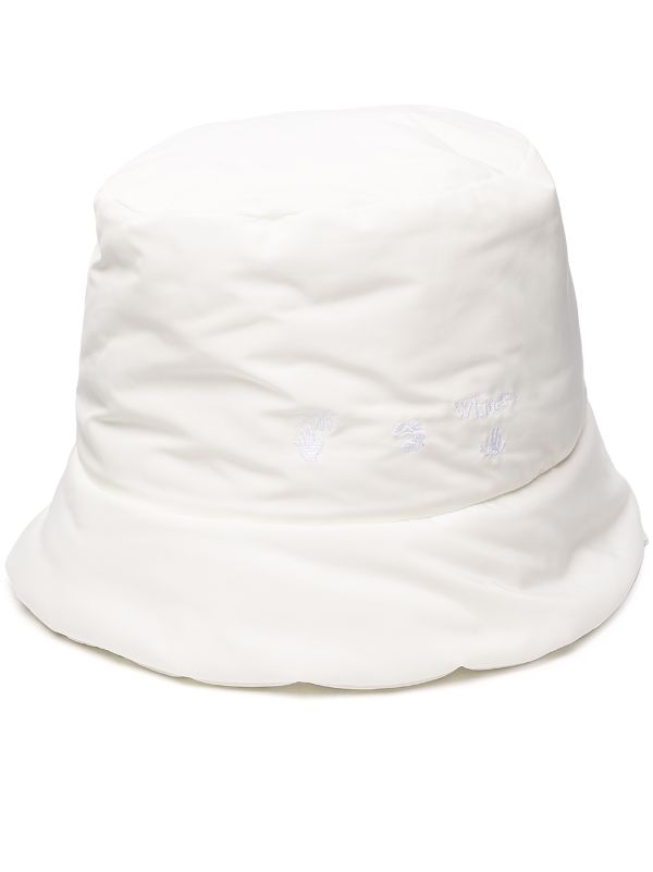 white embroidered hat