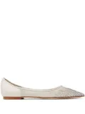 Jimmy Choo Love crystal-embellished ballerinas - White
