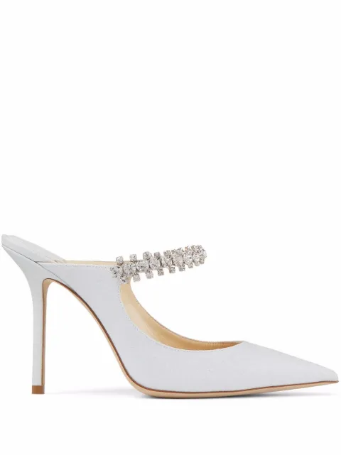 Jimmy Choo Bing 100mm glitter mules