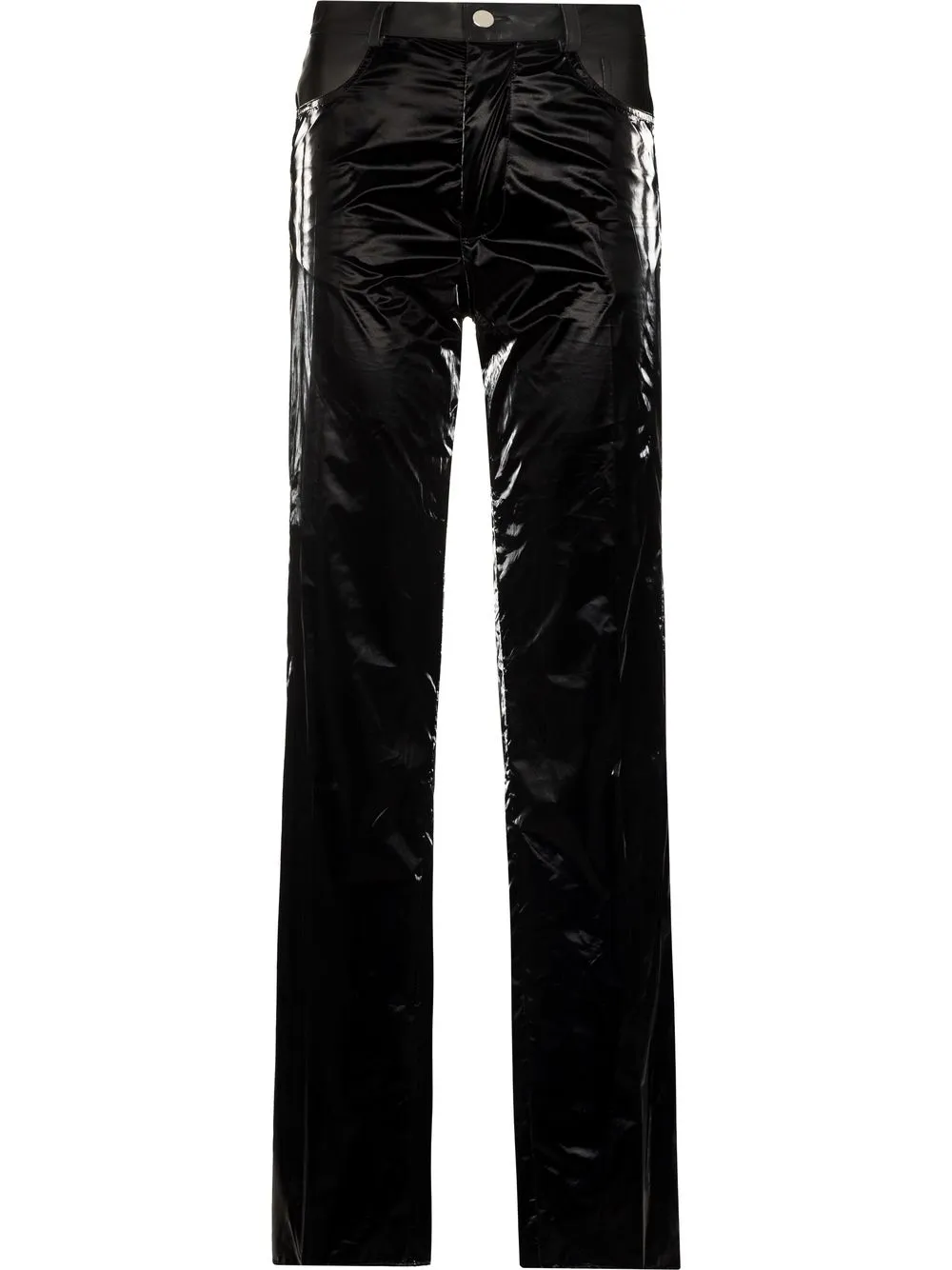 

Maximilian Davis high-shine straight-leg trousers - Black