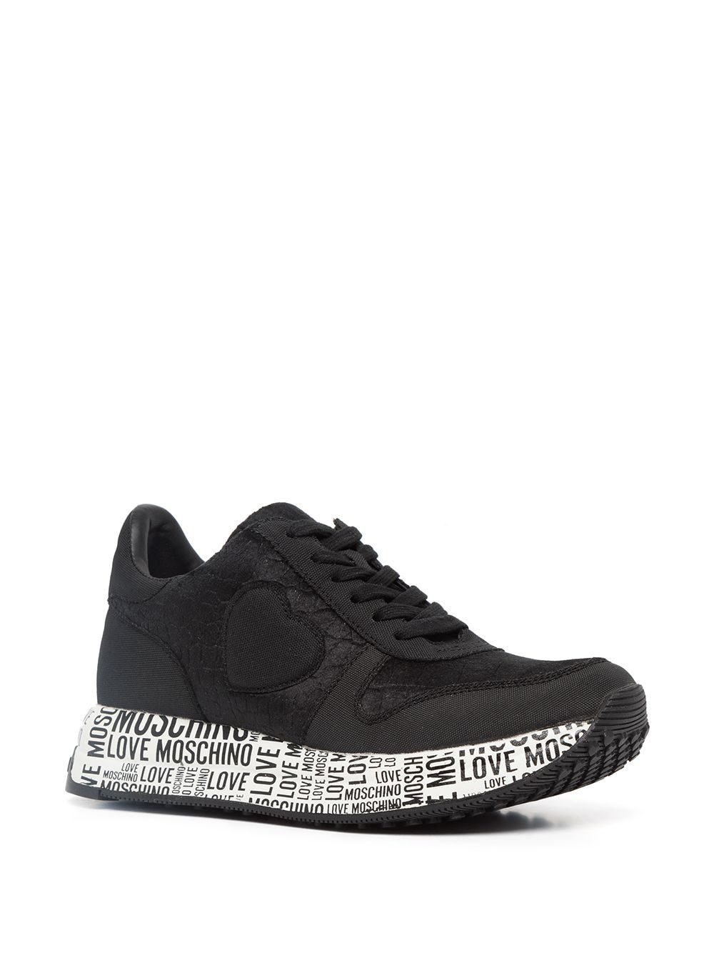 Love Moschino Sneakers met logoprint - Zwart