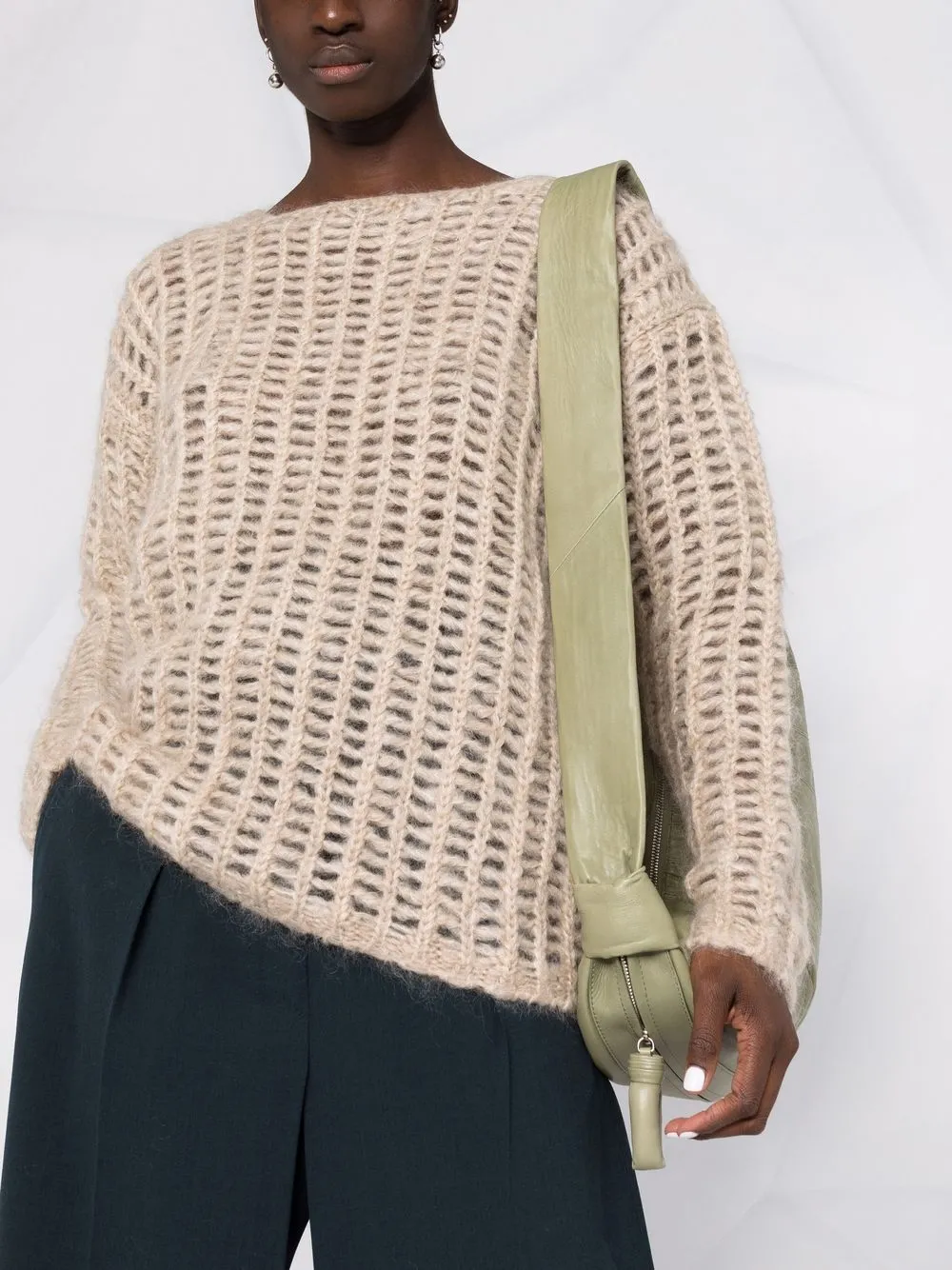  Uma Wang Pullover Mit Lochstrickmuster   Nude 