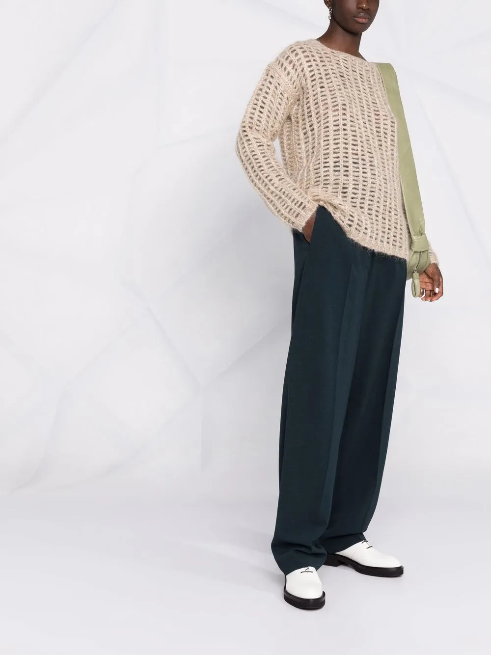  Uma Wang Pullover Mit Lochstrickmuster   Nude 