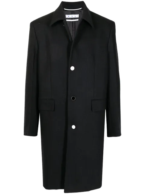 Off-White single-breasted wool-blend coat