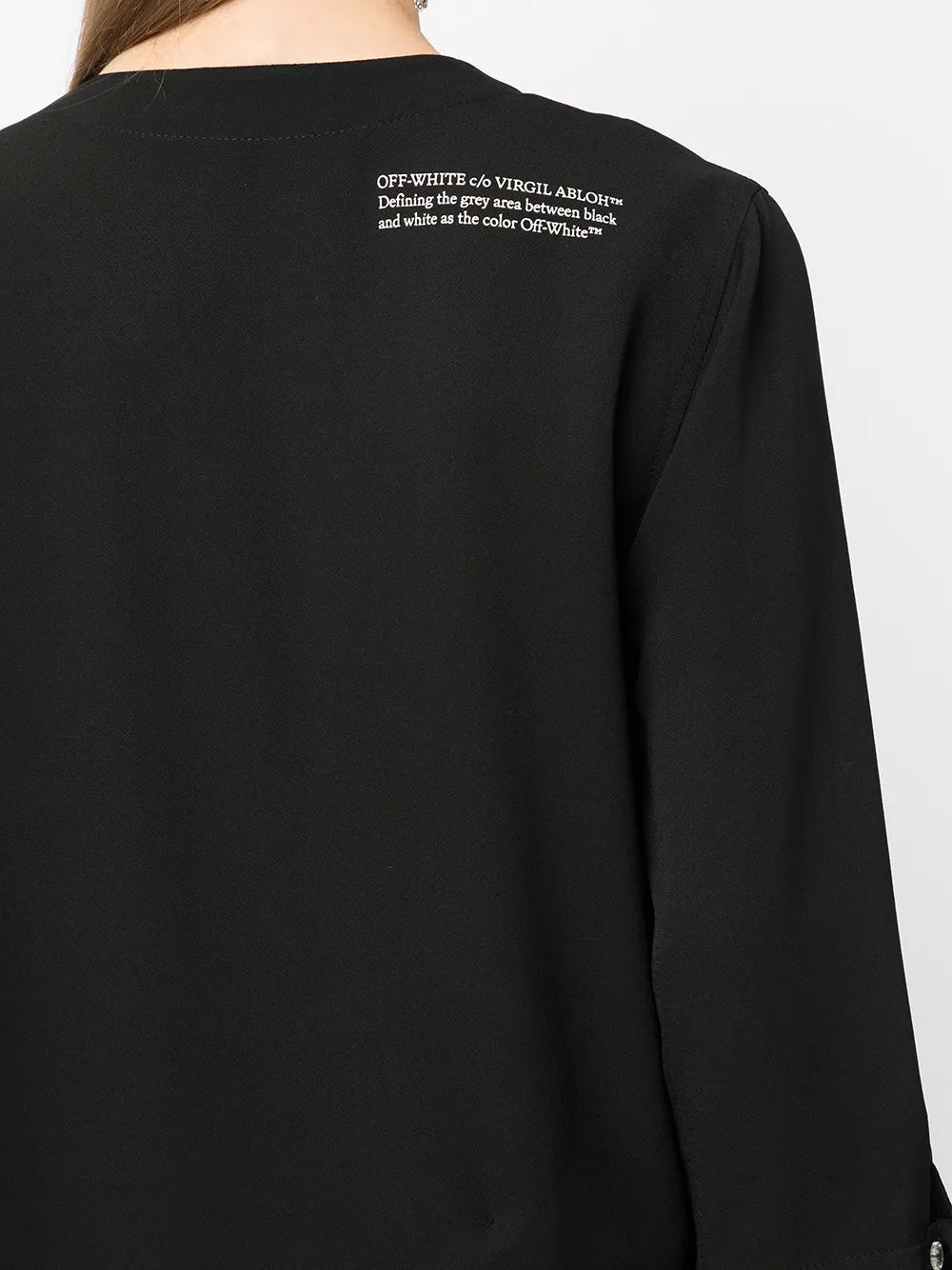 фото Off-white платье мини с надписью и драпировкой