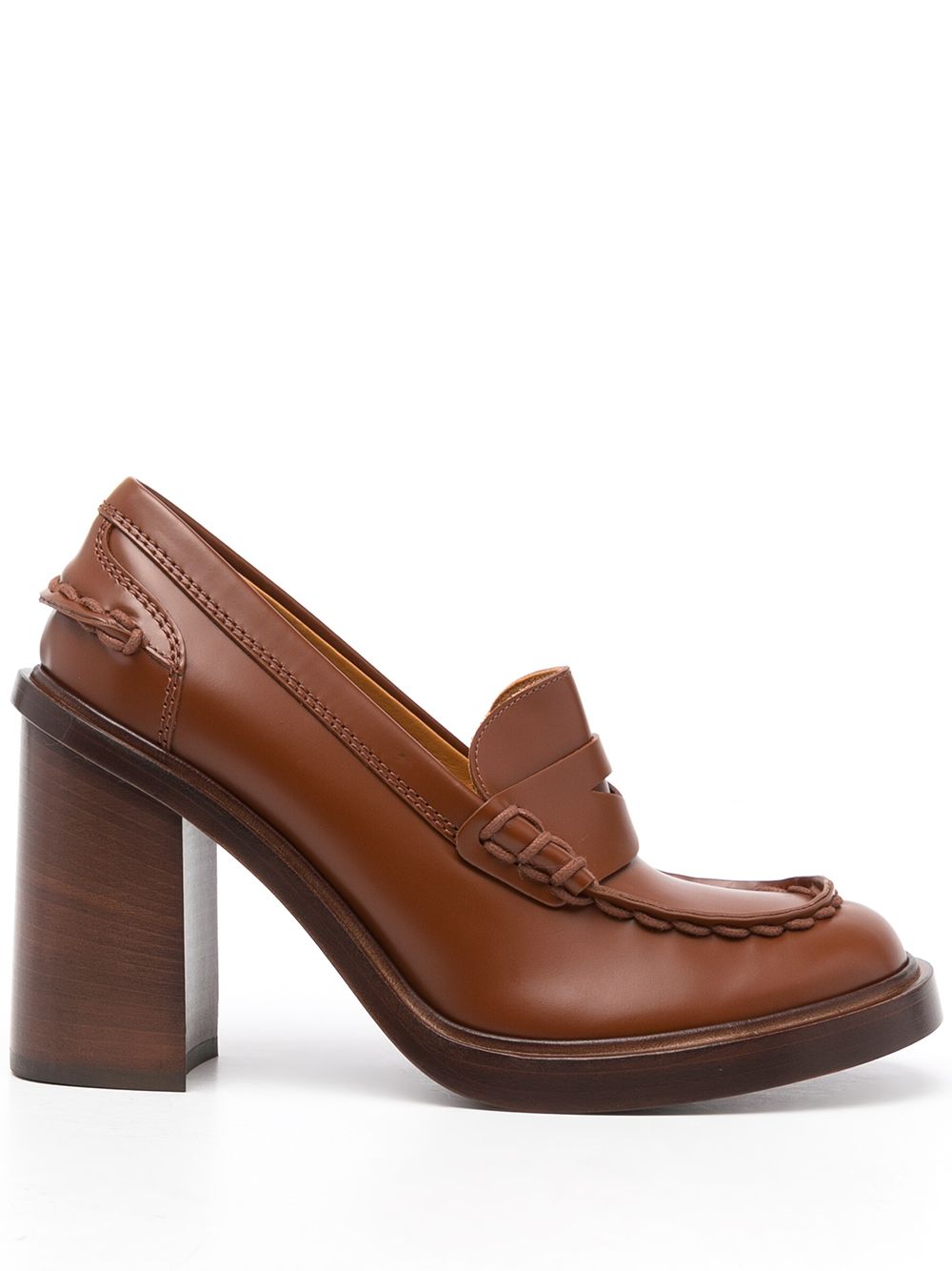 Tod's block hot sale heel loafer