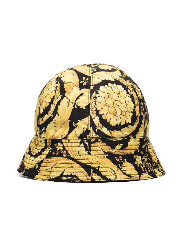 独創的 新品バロッコ柄バケットハットヴェルサーチェ黒黄色帽子