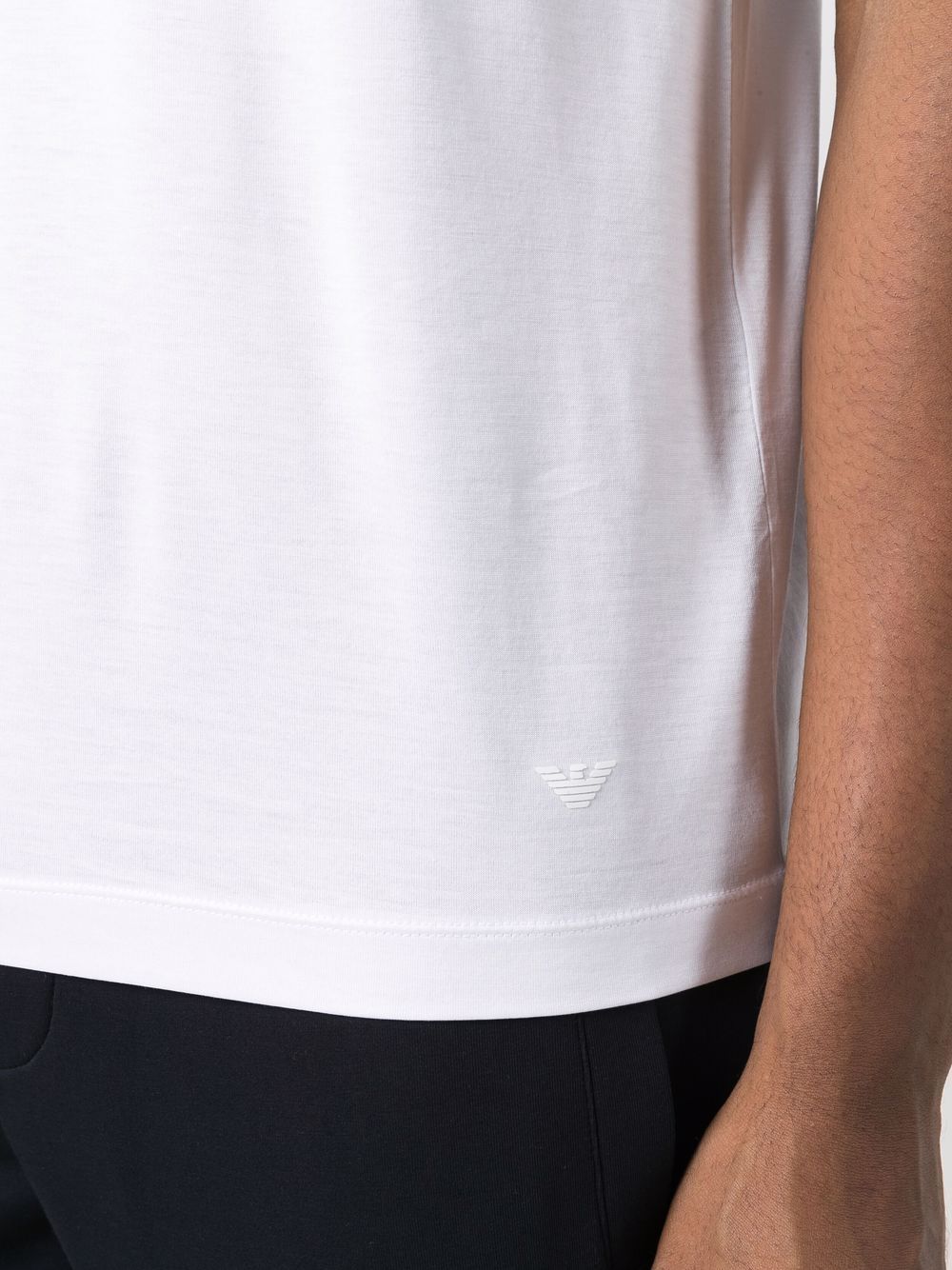 Shop Emporio Armani Logo-patch Short-sleeve T-shirt In Weiss