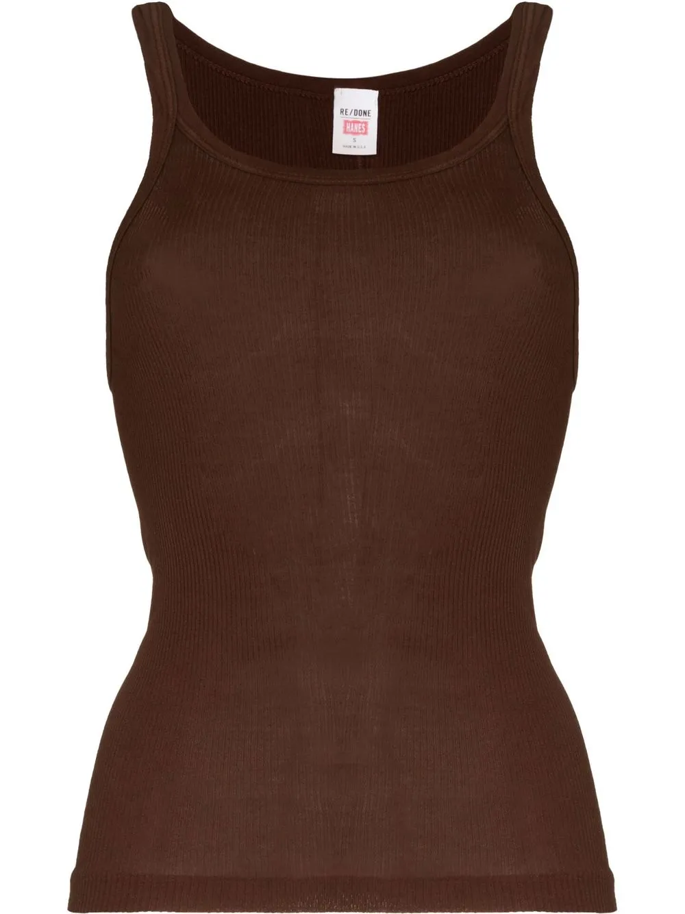 

RE/DONE ribbed sleeveless tank top - Brown