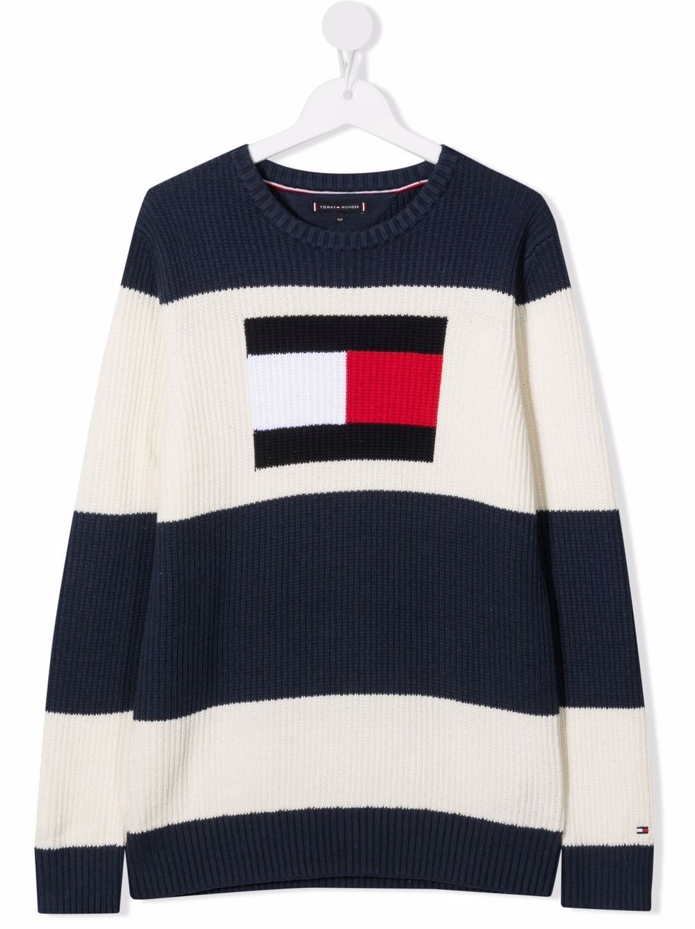 фото Tommy hilfiger junior teen logo-print striped jumper