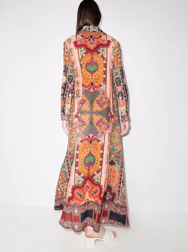 ETRO patchwork-print Maxi Shirt Dress 