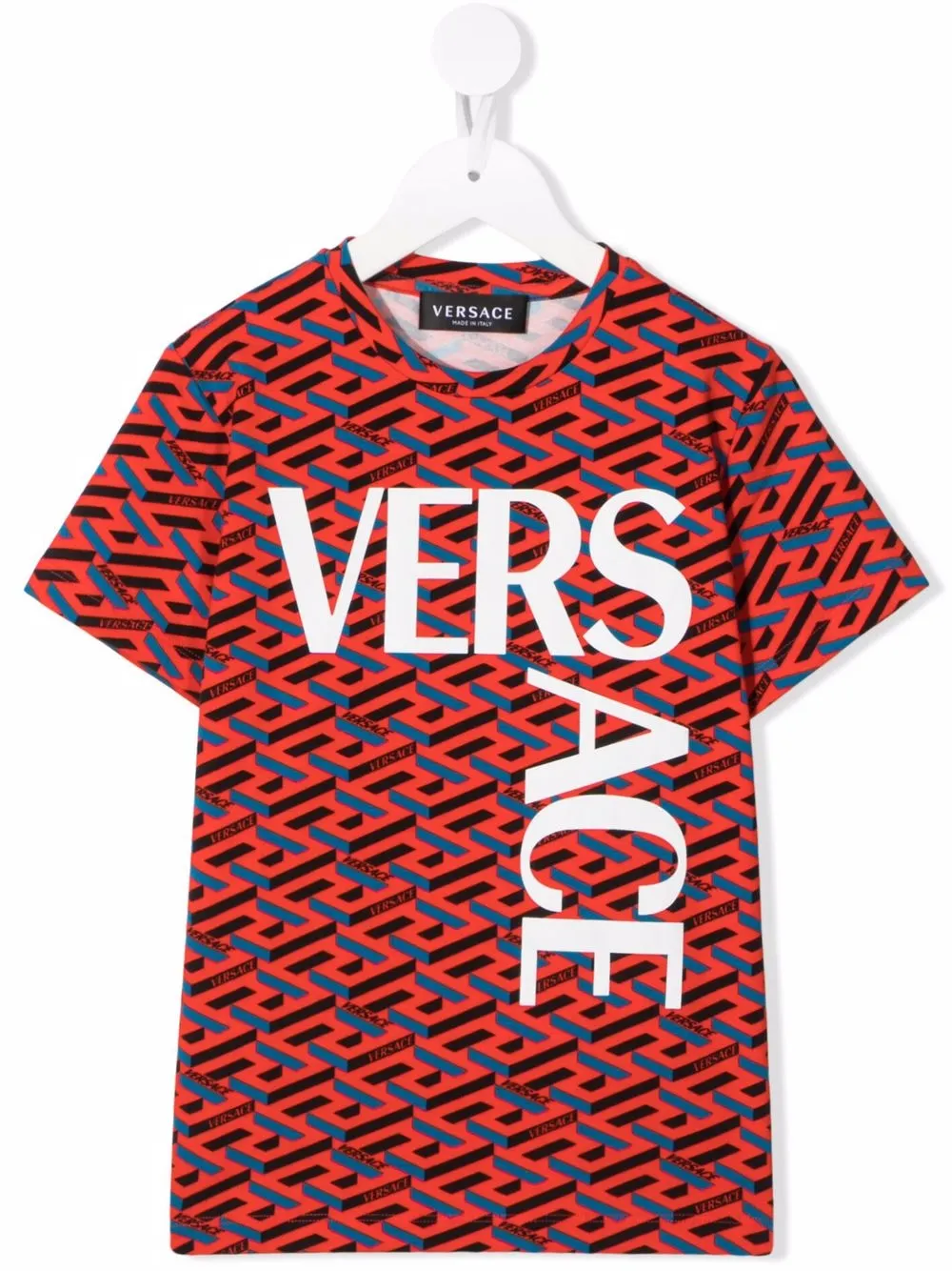 

Versace Kids logo crew-neck T-shirt - Orange