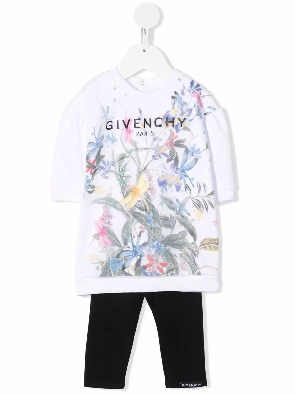 

Givenchy Kids traje deportivo con estampado floral - Negro