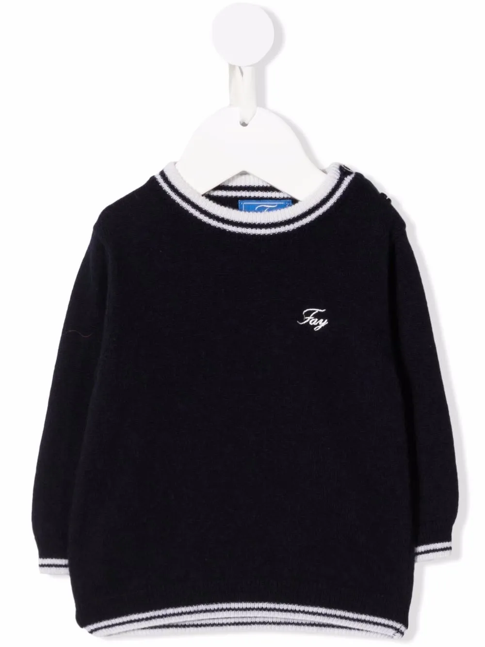 Fay Kids suéter con logo bordado - Azul