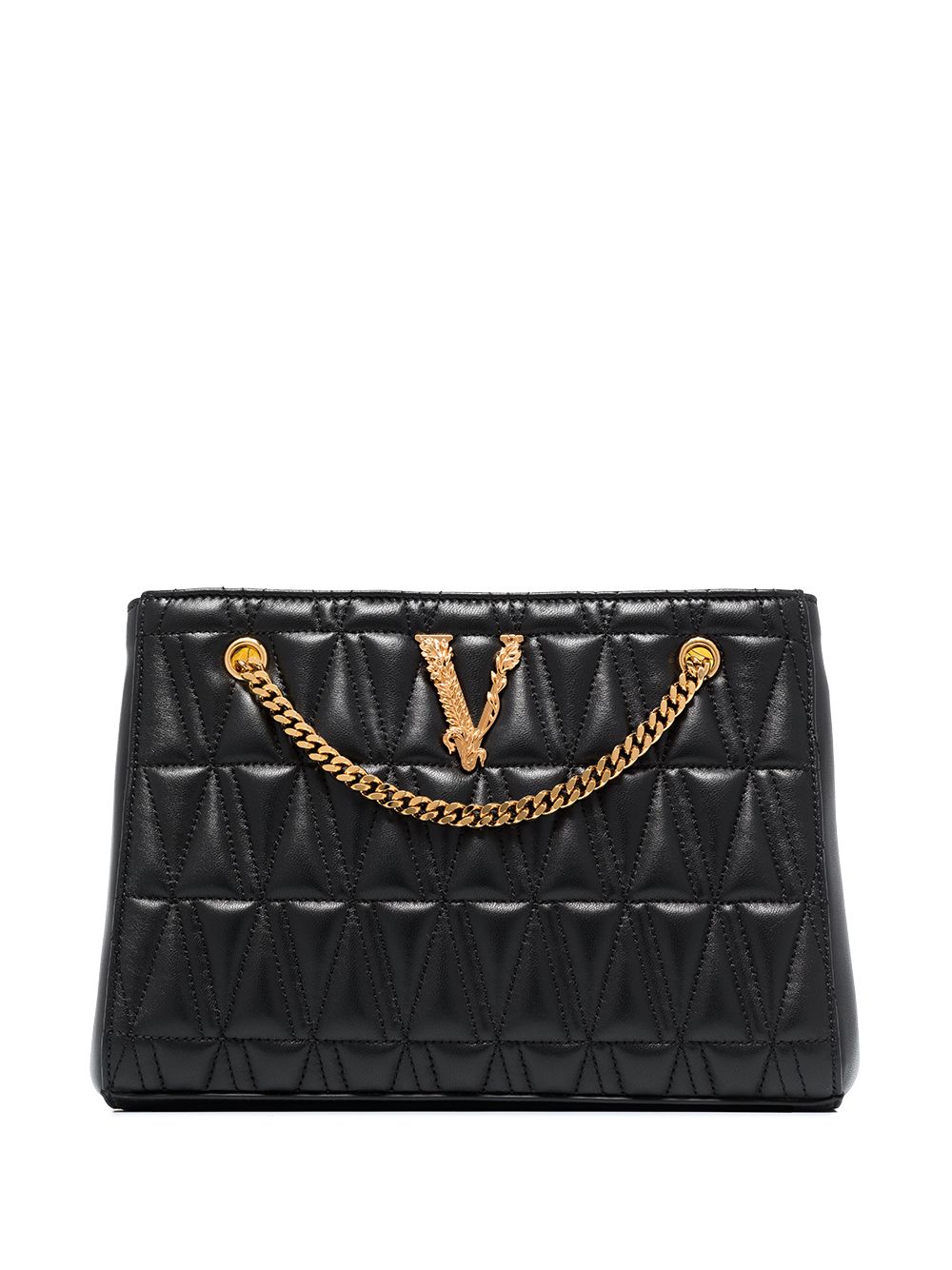 Versace ヴェルサーチェ Virtus キルティング レザーショルダーバッグ