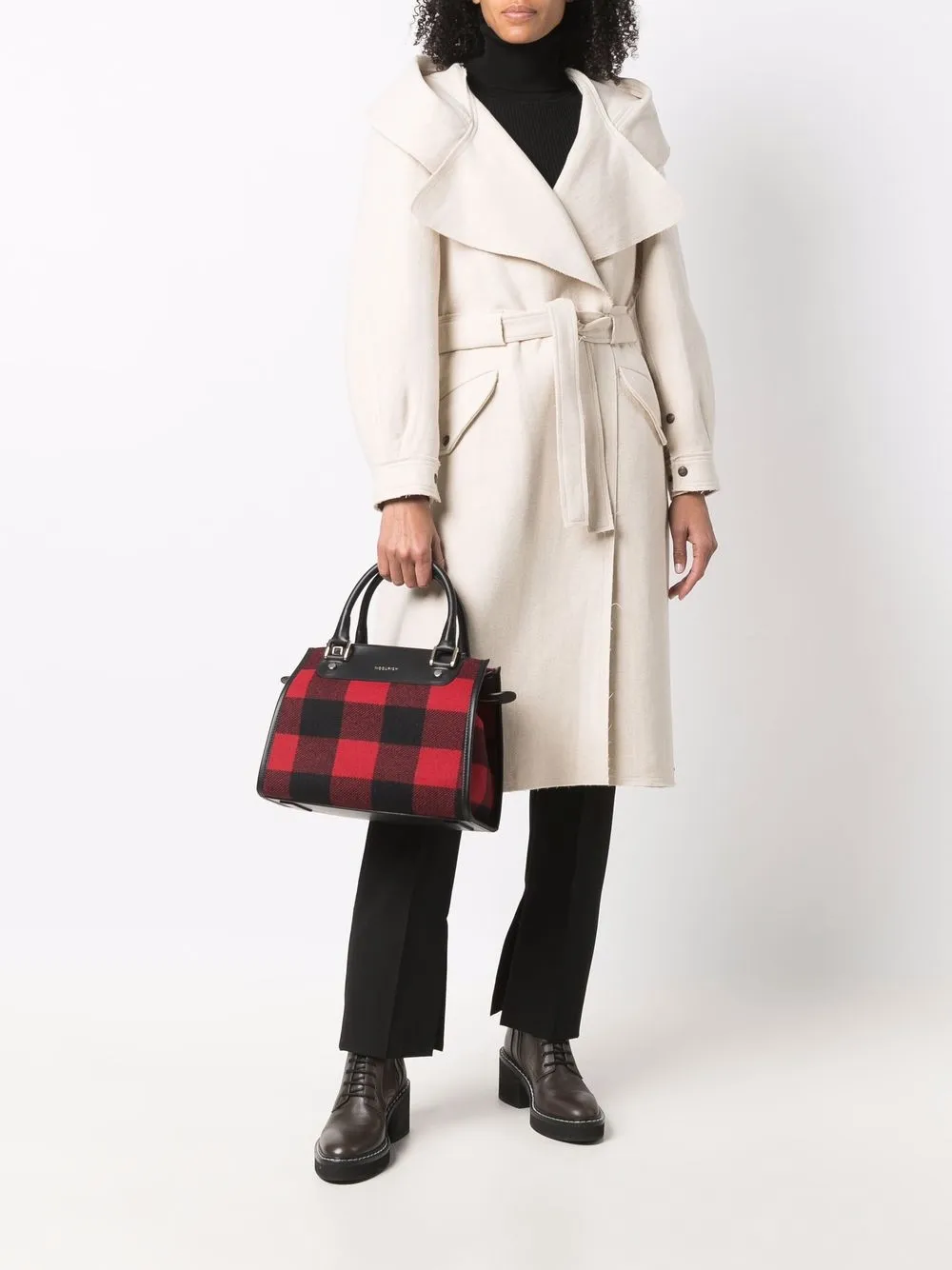 фото Woolrich клетчатая сумка-тоут