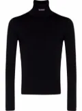Balenciaga logo-label roll-neck jumper - Black