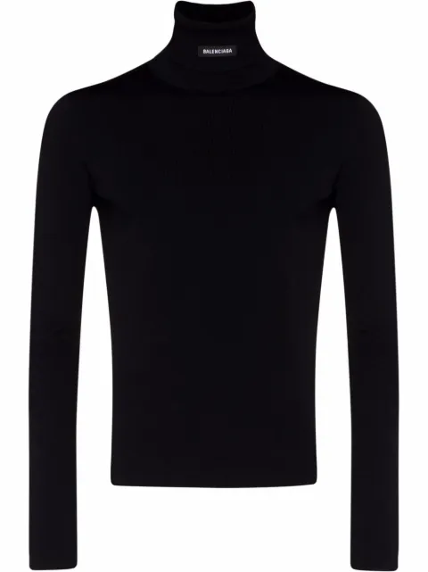 Balenciaga logo-label roll-neck jumper