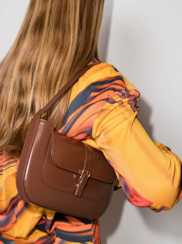 BY FAR Miranda Leather Shoulder Bag | Brown | FARFETCH