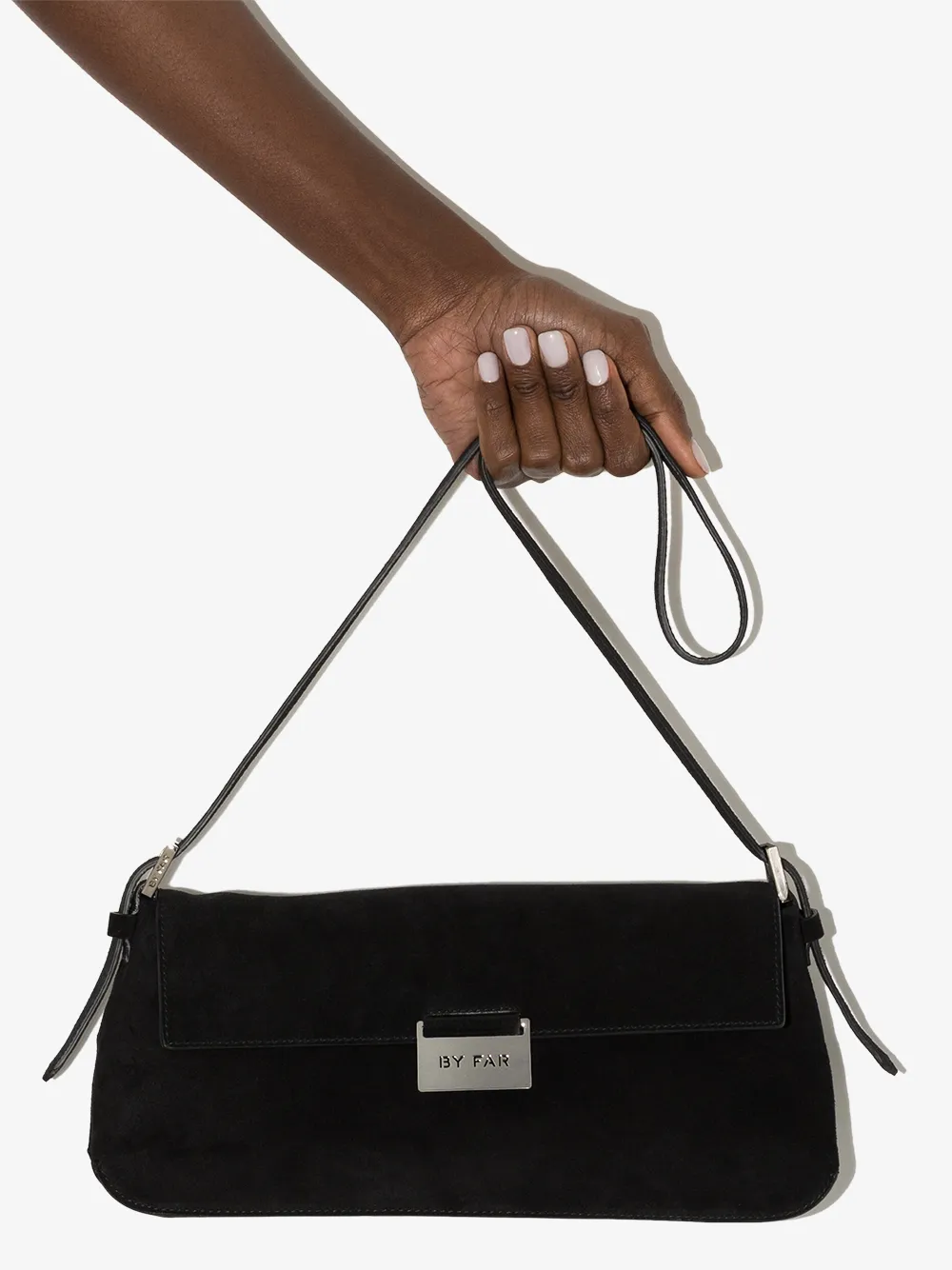 BY FAR Matilda Suede Leather Bag in Black