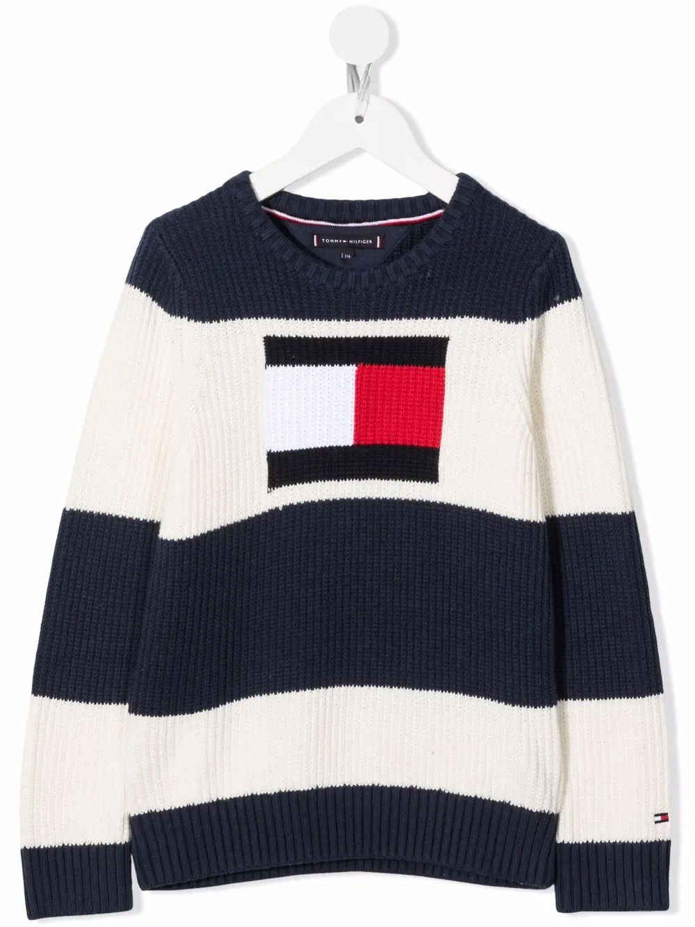 

Tommy Hilfiger Junior suéter con motivo de rayas y logo - Azul