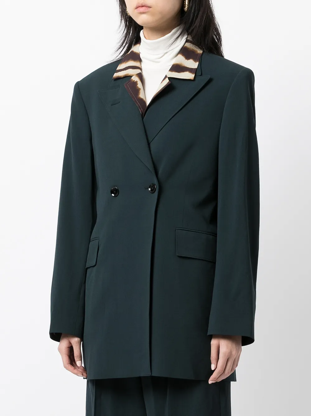  Lemaire Double-breasted Button Blazer - Blue 