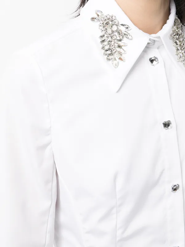 white shirt embellished collar