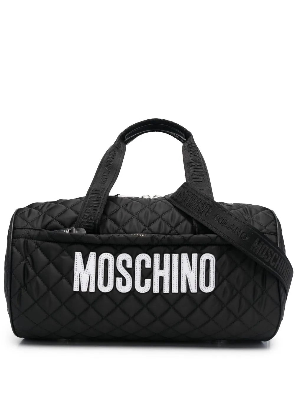 

Moschino bolsa de viaje con capitonado de rombos - Negro