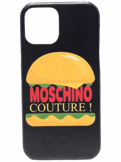 Moschino funda para celular iPhone 12/12 Pro con logo de hamburguesa