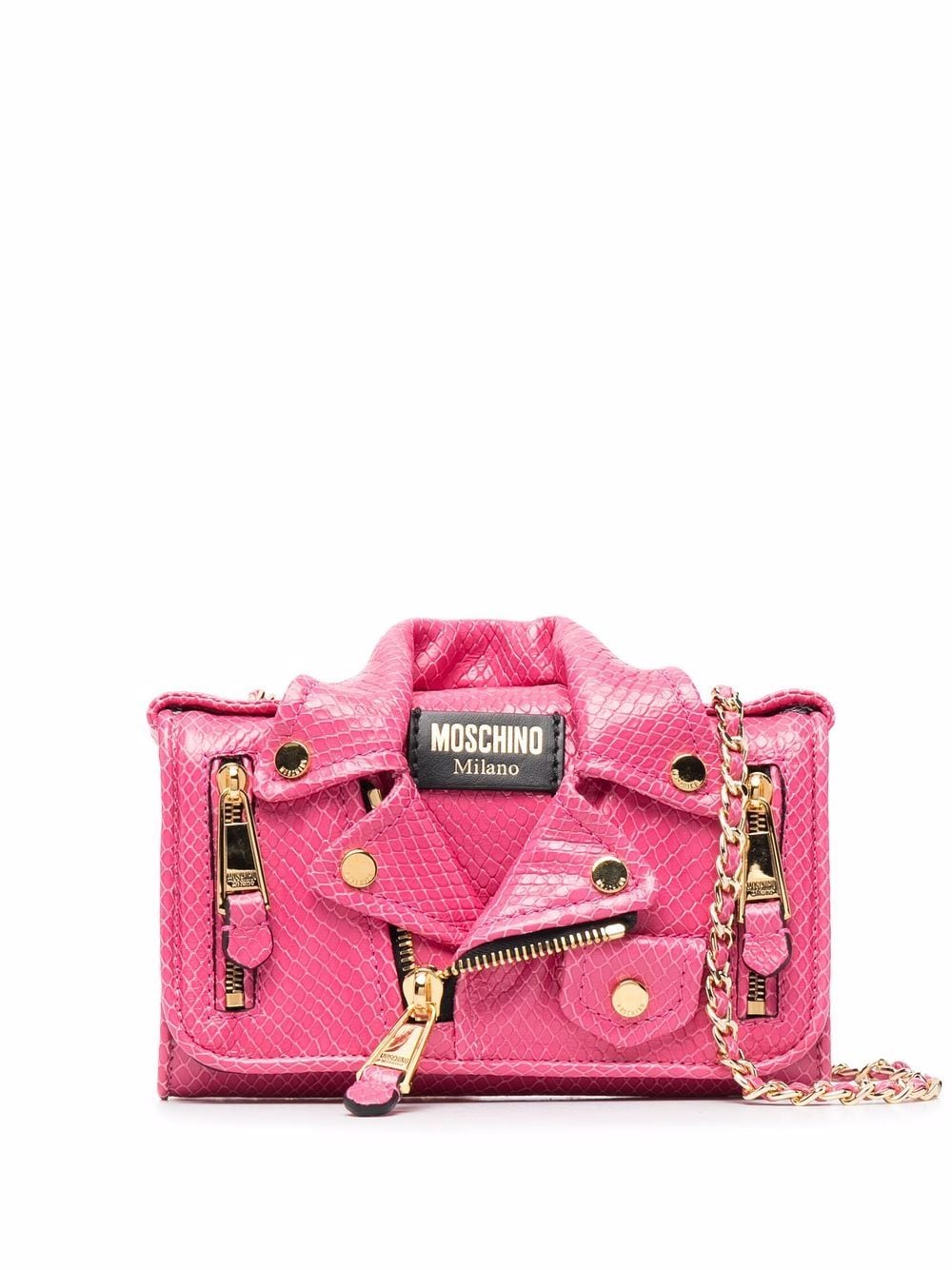 Shop Moschino leather jacket shoulder bag with Express Delivery - FARFETCH
