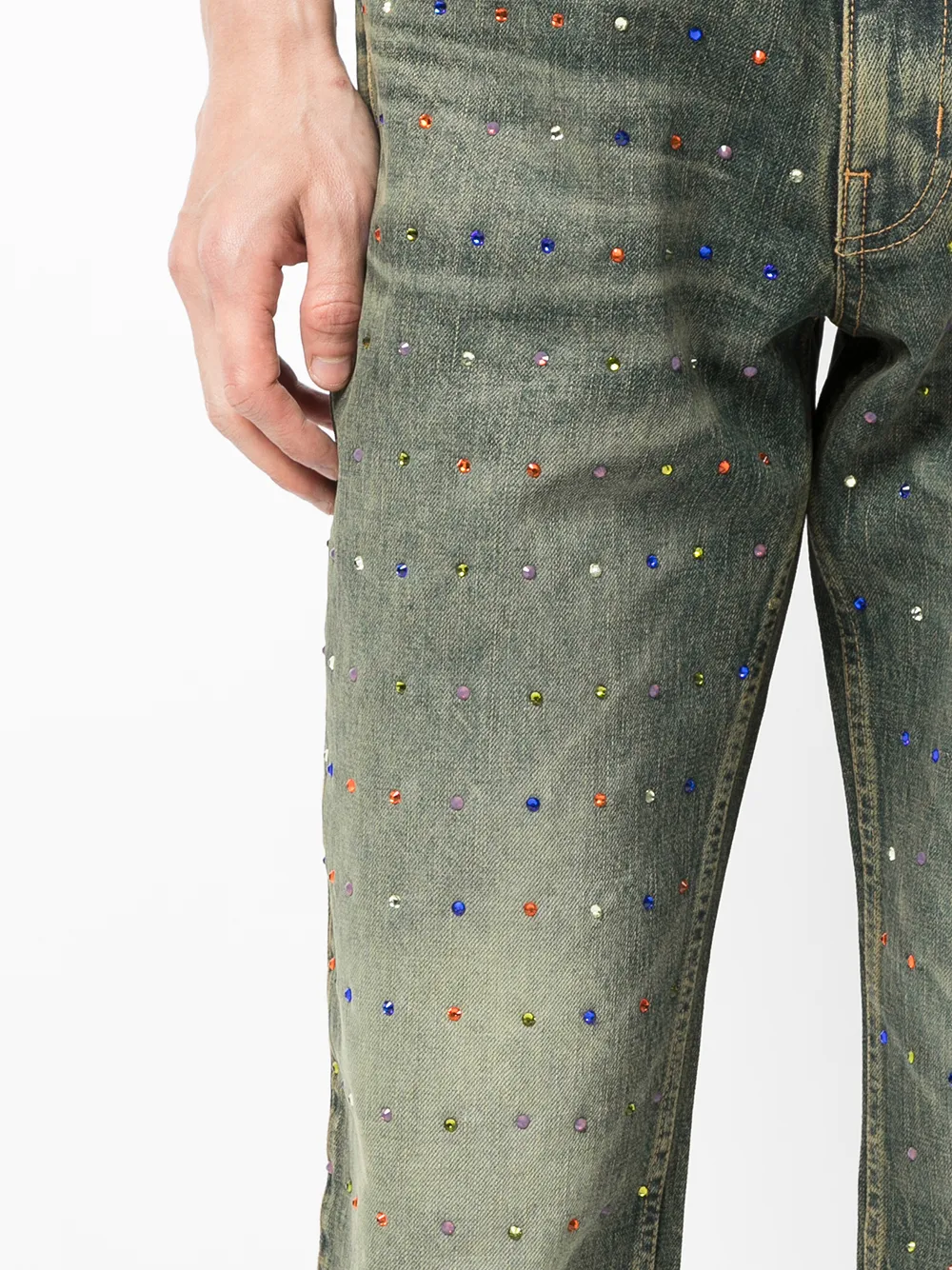 Martine Rose rhinestoneembellished straightleg Jeans Farfetch