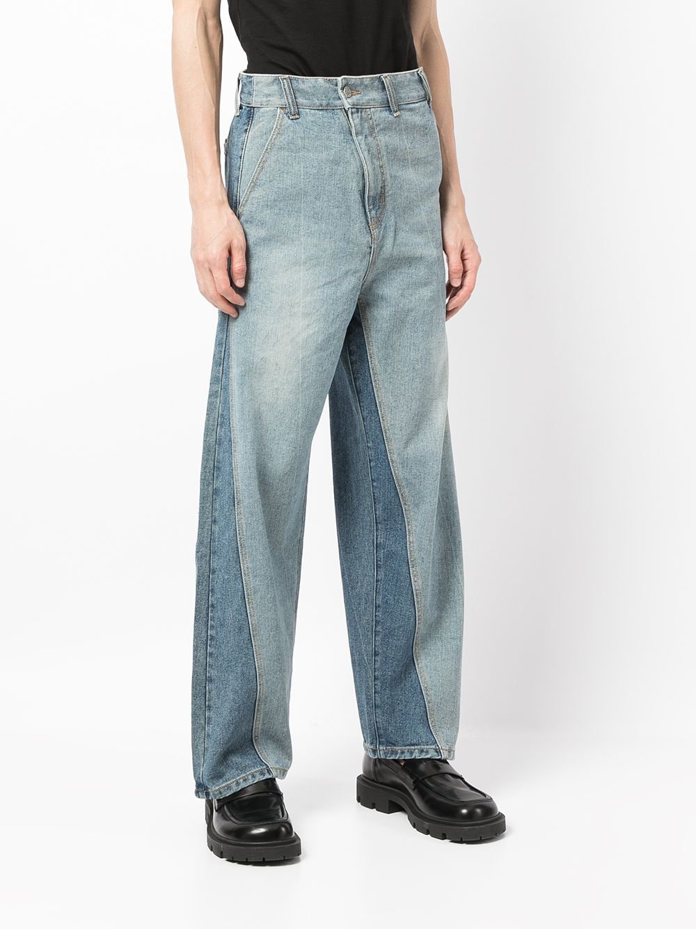 Ader Error Panelled wide-leg Jeans - Farfetch