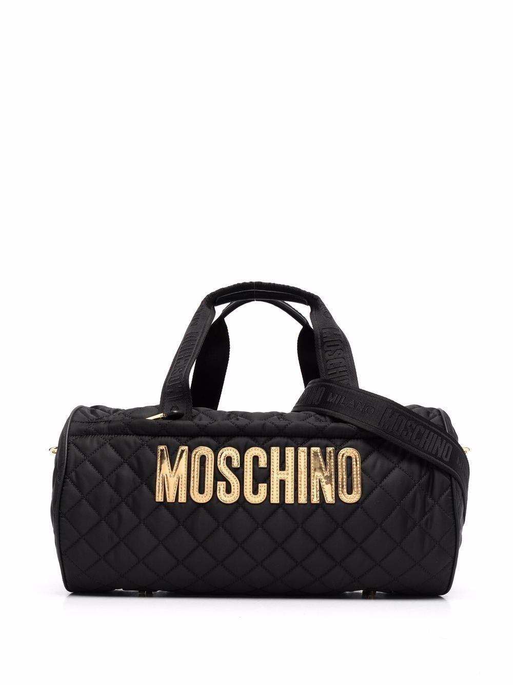 farfetch.com | Moschino quiltad holdall-väska med logotyp