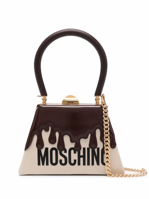Moschino شنطة عملية صغيرة بتأثير شوكولاتة