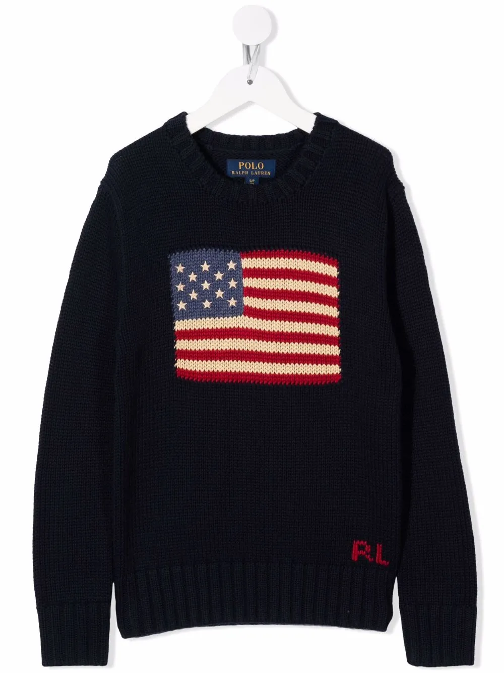 

Ralph Lauren Kids flag intarsia cotton jumper - Blue