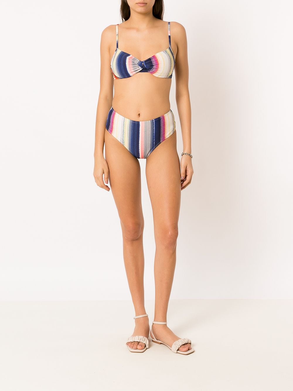 Shop Lygia & Nanny Verônica Stripe-print Bikini Set In Multicolour