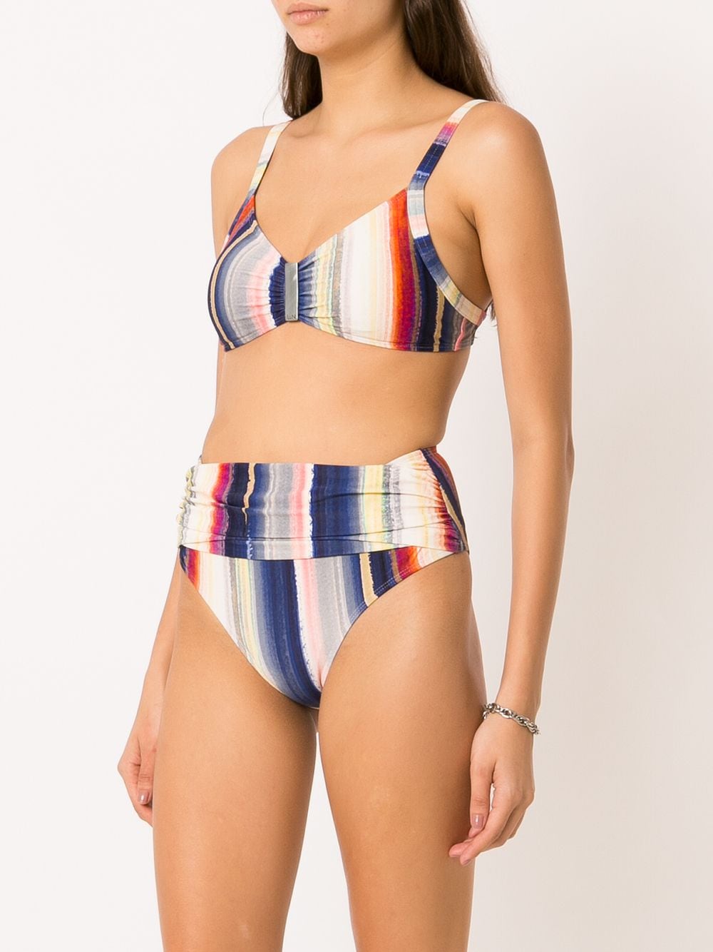 Shop Lygia & Nanny Anne Stripe-print Bikini Set In Multicolour