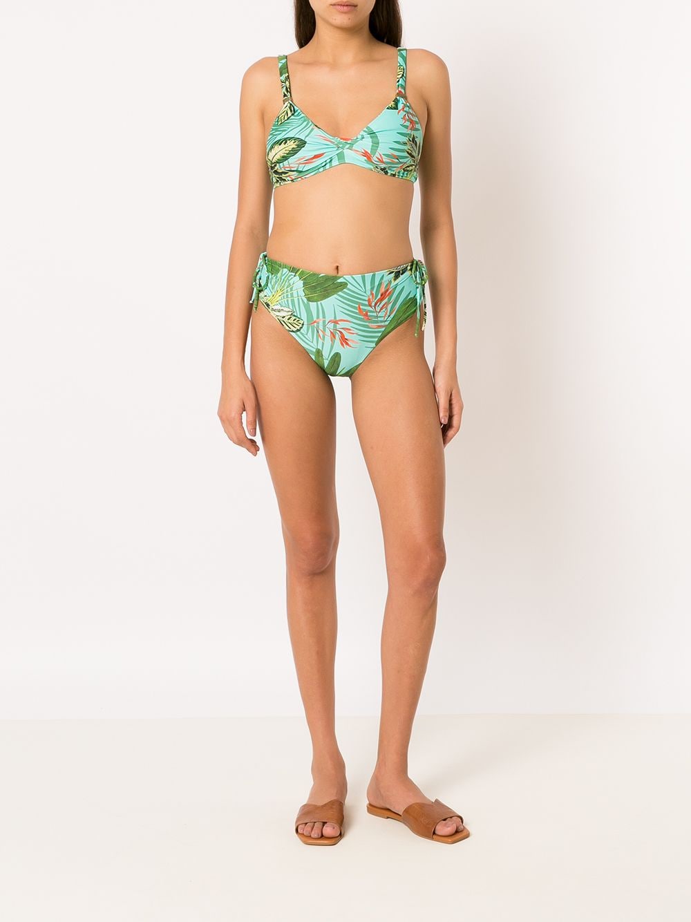Shop Lygia & Nanny Marcela Tropical Print Bikini In Green