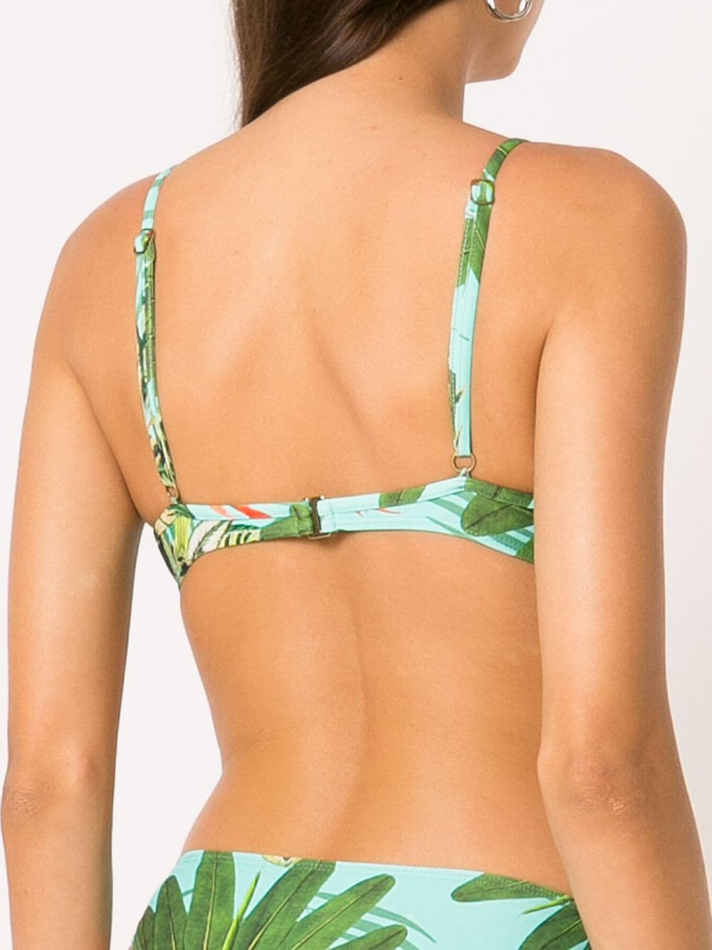 Shop Lygia & Nanny Fiji Tropical Print Bikini Top In Green